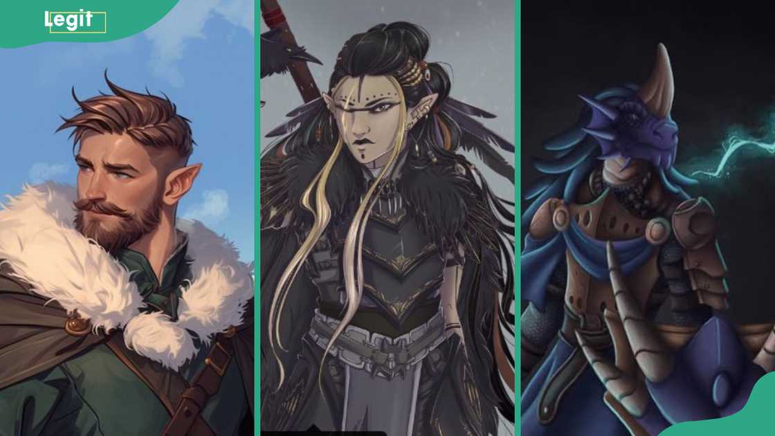 Elf (L), Aasimar (C), and Dragonborn (R) Elf (L), Aasimar (C), and Dragonborn (R)