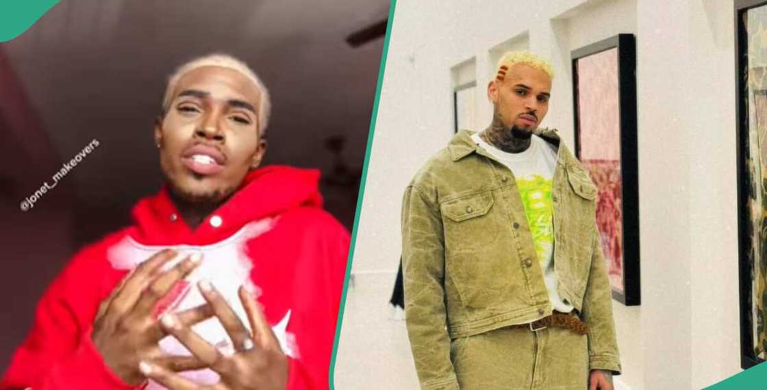 Artist makes herself up to look like Chris Brown Artist makes herself up to look like Chris Brown