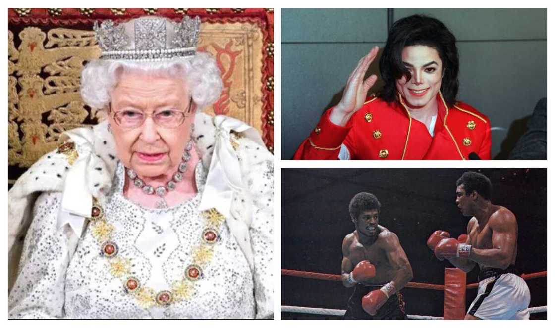 Queen Elizabeth, Muhammed Ali, Michael Jackson Queen Elizabeth, Muhammed Ali, Michael Jackson