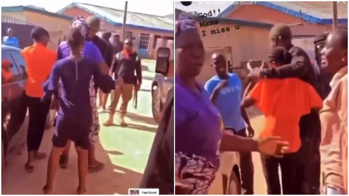 The man laughed. The man laughed.