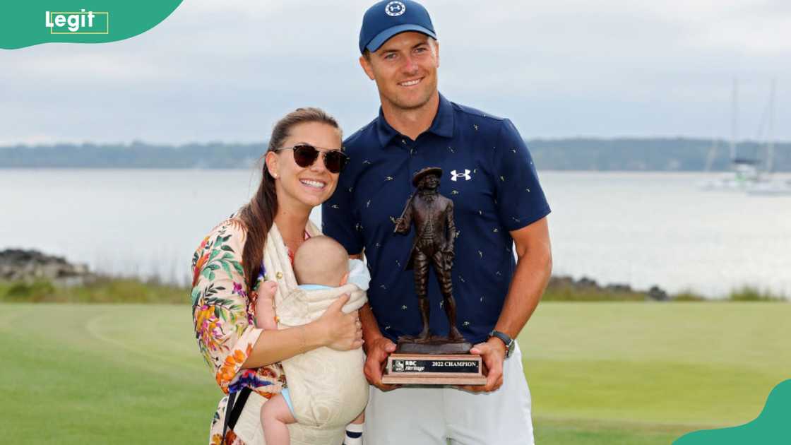 Jordan Spieth with wife Annie Verret and son Sammy Spieth at Harbor Town Golf Links Jordan Spieth with wife Annie Verret and son Sammy Spieth at Harbor Town Golf Links
