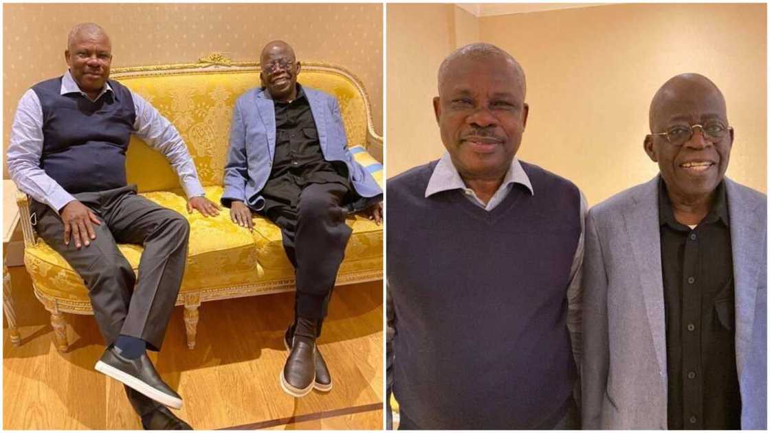 APC Senator Ibikunle Amosun Visits Tinubu in London APC Senator Ibikunle Amosun Visits Tinubu in London