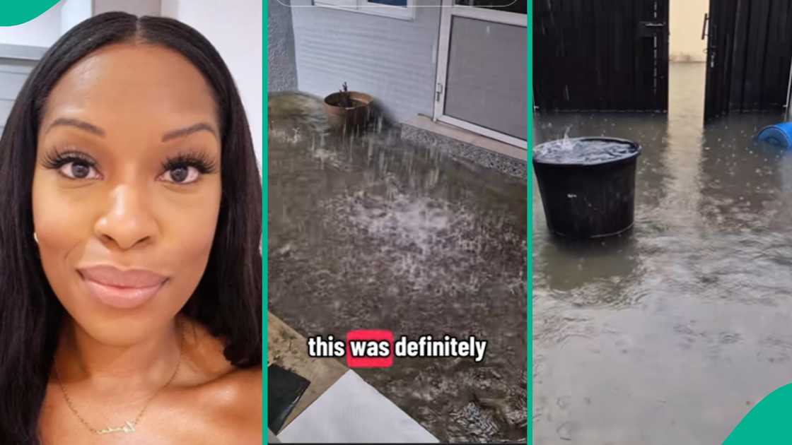 Video: Lady Who Recently Moved to Nigeria from UK Laments As Lekki Apartment Got Flooded During Rain