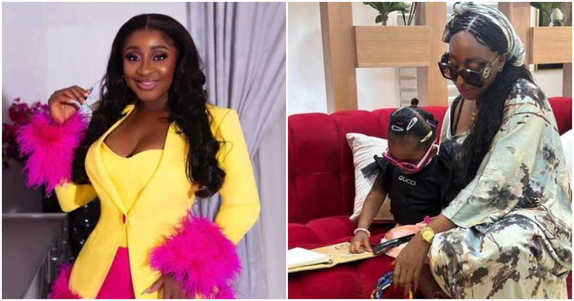 Actress Ini Edo and her daughter