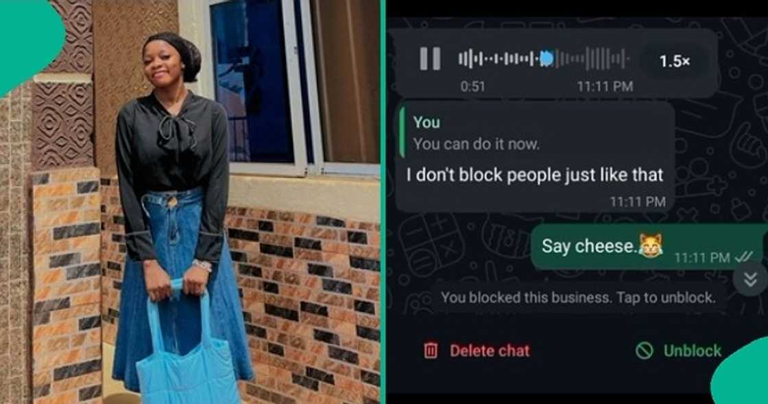 A Nigerian lady's encounter with a 'yahoo boy' on WhatsApp gets attention online.