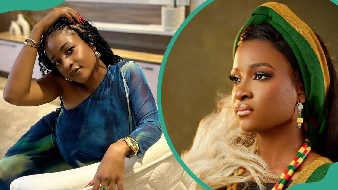 Big Soso BBNaija in Accra, Ghana (L). Big Soso BBNaija in Lagos, Nigeria (R).