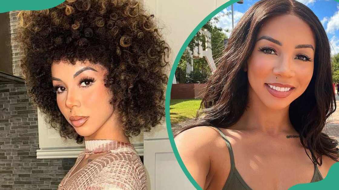 Brittany Renner posing for photos outdoors Brittany Renner posing for photos outdoors