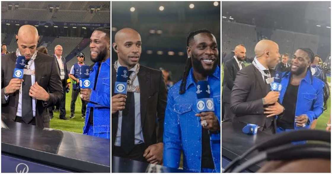 Photos of Thierry Henry and Burna Boy