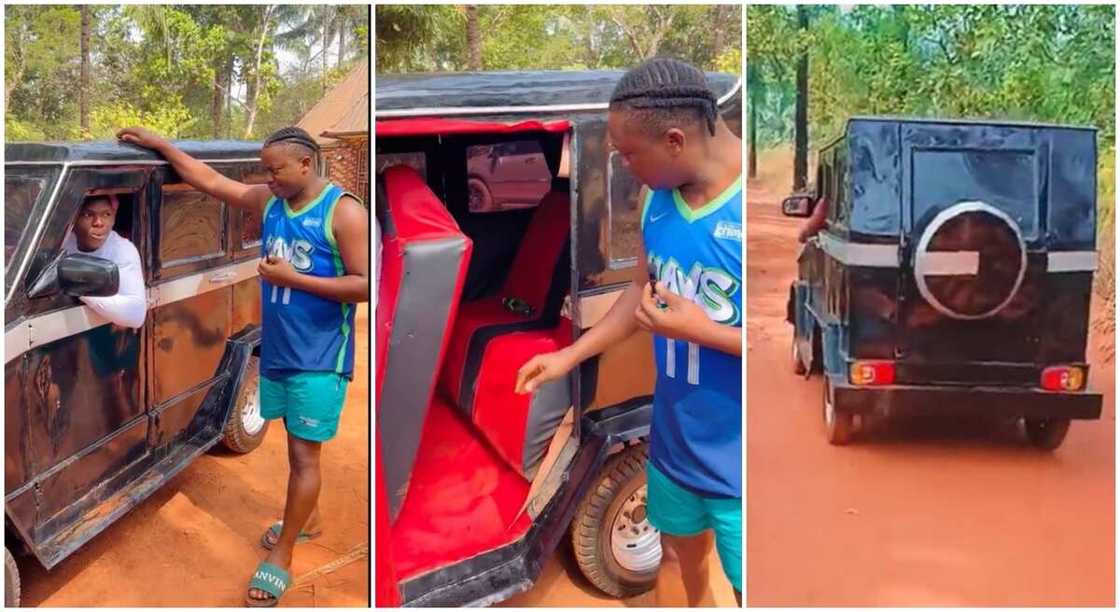 Photos of Mama Uka and a Nigerian boy who built a G-Wagon. Photos of Mama Uka and a Nigerian boy who built a G-Wagon.