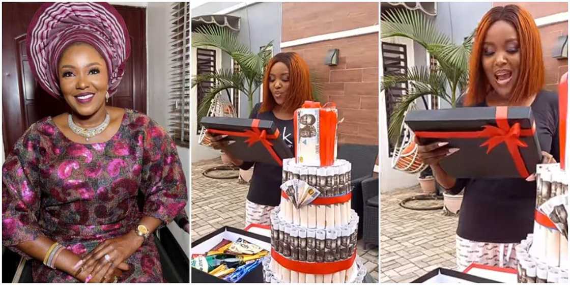 Biola Bayo surprised. Biola Bayo surprised.