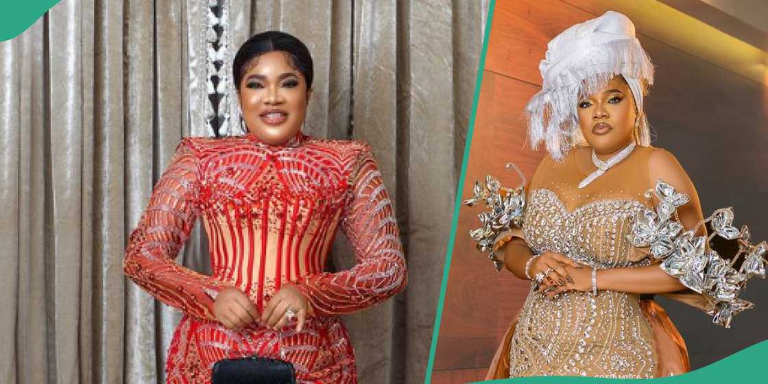 Toyin Abaham performs domestic chores on location. Toyin Abaham performs domestic chores on location.