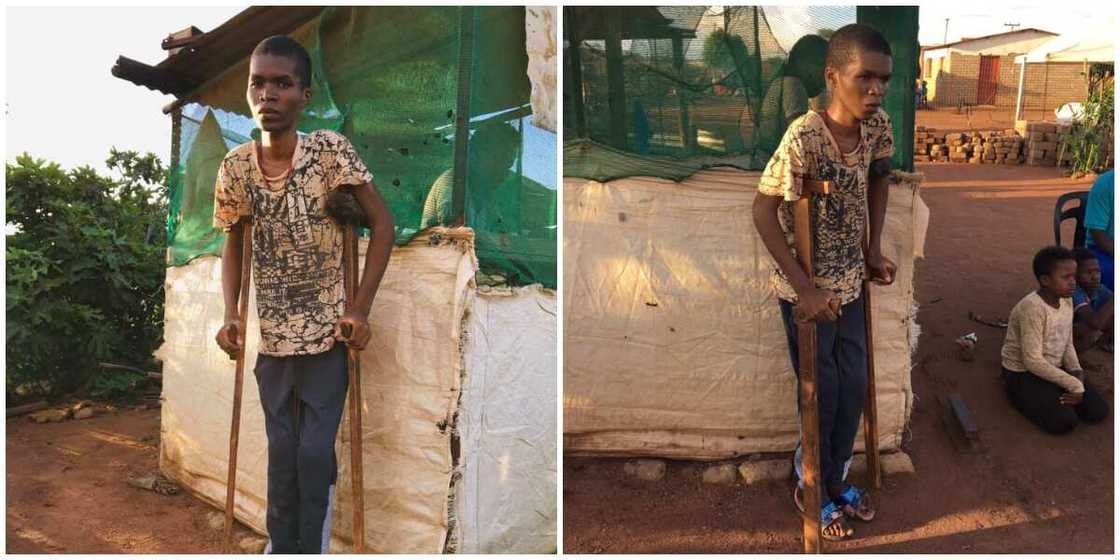 Young Boy Drops out of School, Still Unable to Walk 10 Years after Accident with Donkey, Photos Melt Hearts Young Boy Drops out of School, Still Unable to Walk 10 Years after Accident with Donkey, Photos Melt Hearts