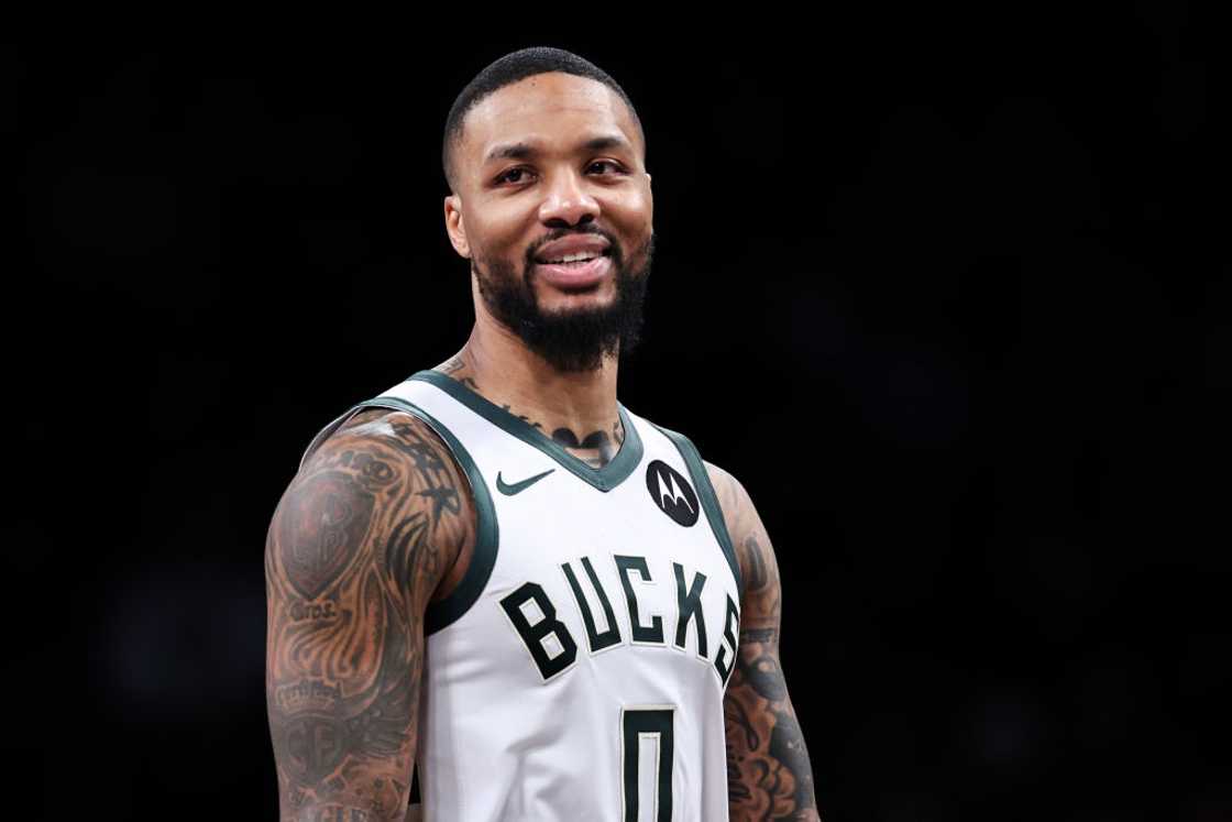 Damian Lillard at Barclays Center in New York City. Damian Lillard at Barclays Center in New York City.