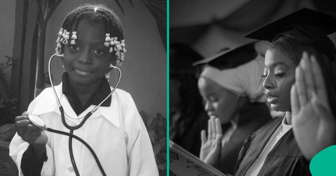 Lady achieves childhood dream of becoming doctor. Lady achieves childhood dream of becoming doctor.