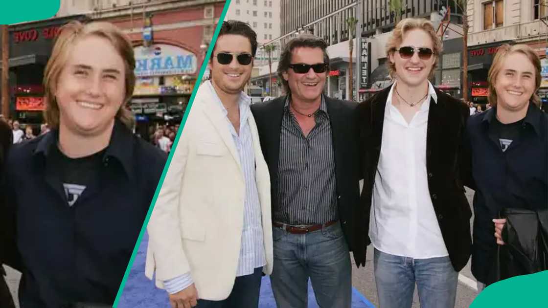 Boston Russell with his dad and brothers