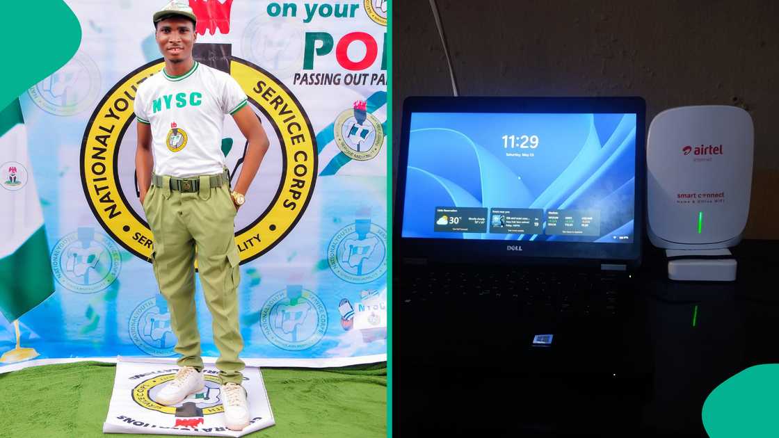 Nigerian former corps member showcases his solar power station.