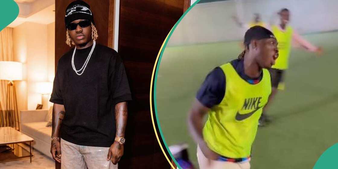 Zlatan Ibile displays great soccer skill. Zlatan Ibile displays great soccer skill.