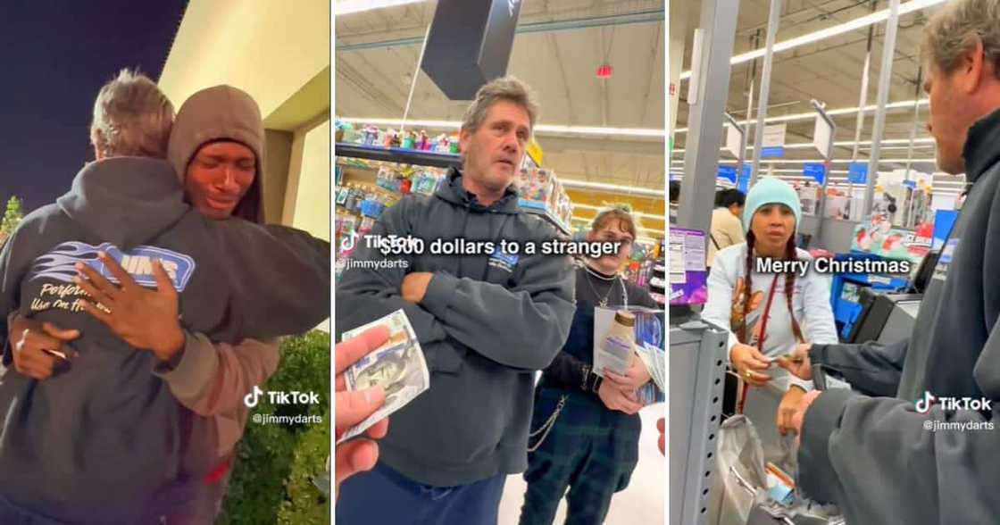 Kind man giving strangers money Kind man giving strangers money