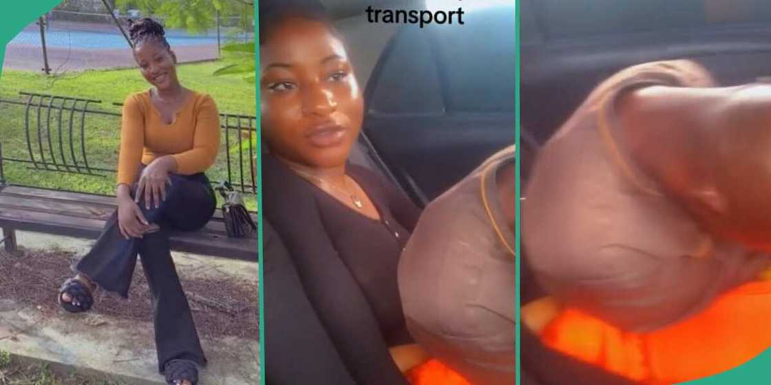 Lady allows man sleep on her lap in taxi