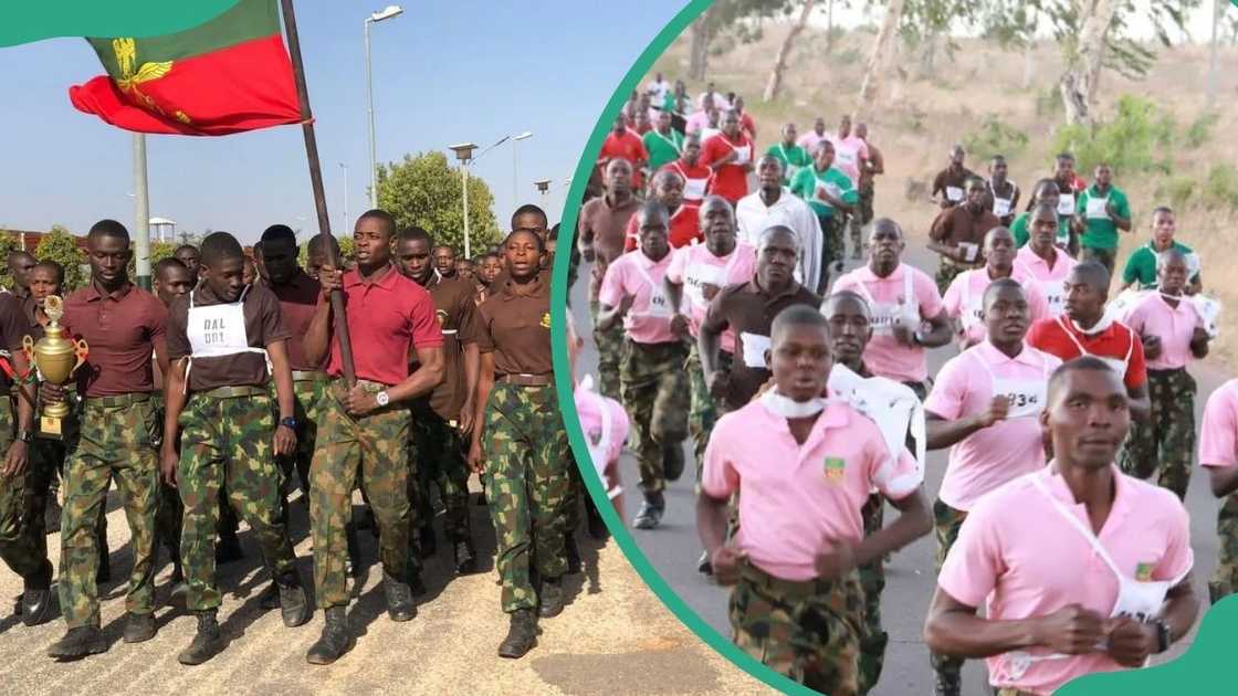 Nigeria Defence Academy cadets running Nigeria Defence Academy cadets running