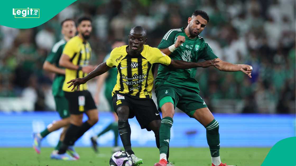 N'golo Kante, Riyad Mahrez, Al-Ittihad, Al-Ahli, Saudi Pro League, Jeddah, Saudi Arabia N'golo Kante, Riyad Mahrez, Al-Ittihad, Al-Ahli, Saudi Pro League, Jeddah, Saudi Arabia