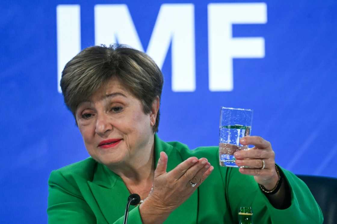 IMF Managing Director Kristalina Georgieva said uncertainty around US tariff policy was a 'cloud that is hanging over our heads' IMF Managing Director Kristalina Georgieva said uncertainty around US tariff policy was a 'cloud that is hanging over our heads'