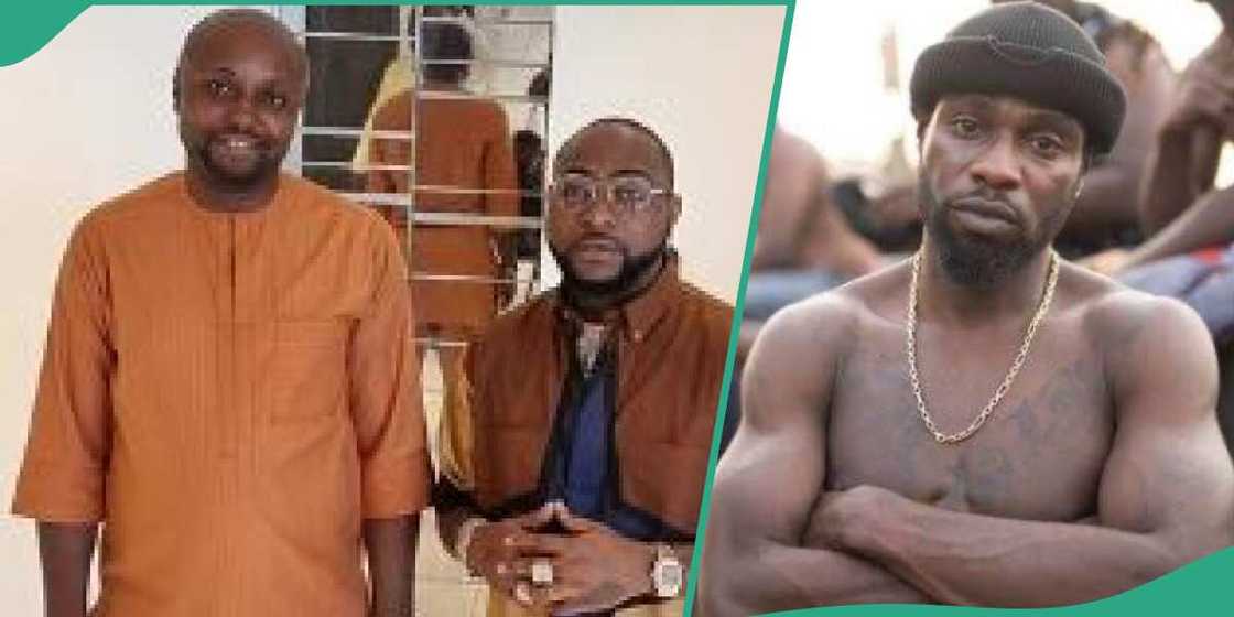 Singer Davido with his aide Isreal with Trevboi Singer Davido with his aide Isreal with Trevboi