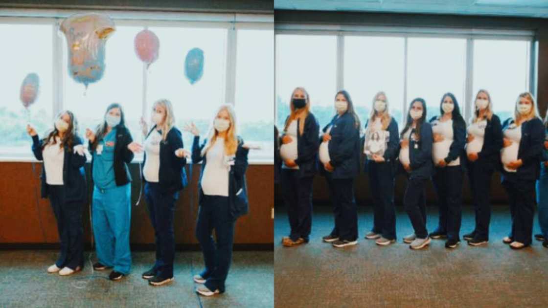 A distant shot of the nurses A distant shot of the nurses