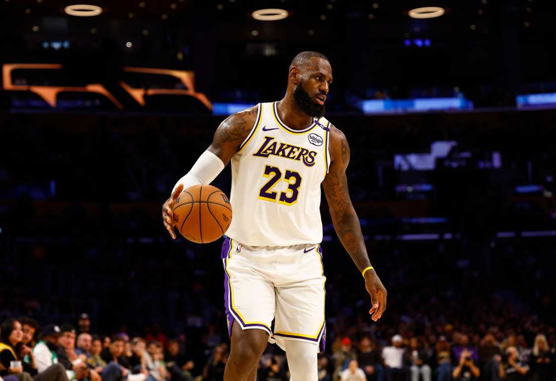 LeBron James in the first half of play against the Toronto Raptors LeBron James in the first half of play against the Toronto Raptors
