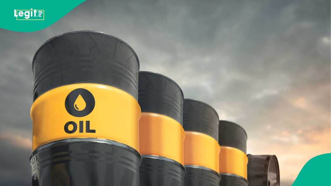 Drums of crude oil Drums of crude oil