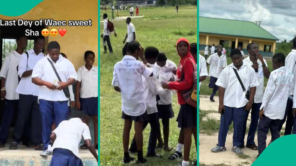 Students rejoice aft  completing their WAEC.