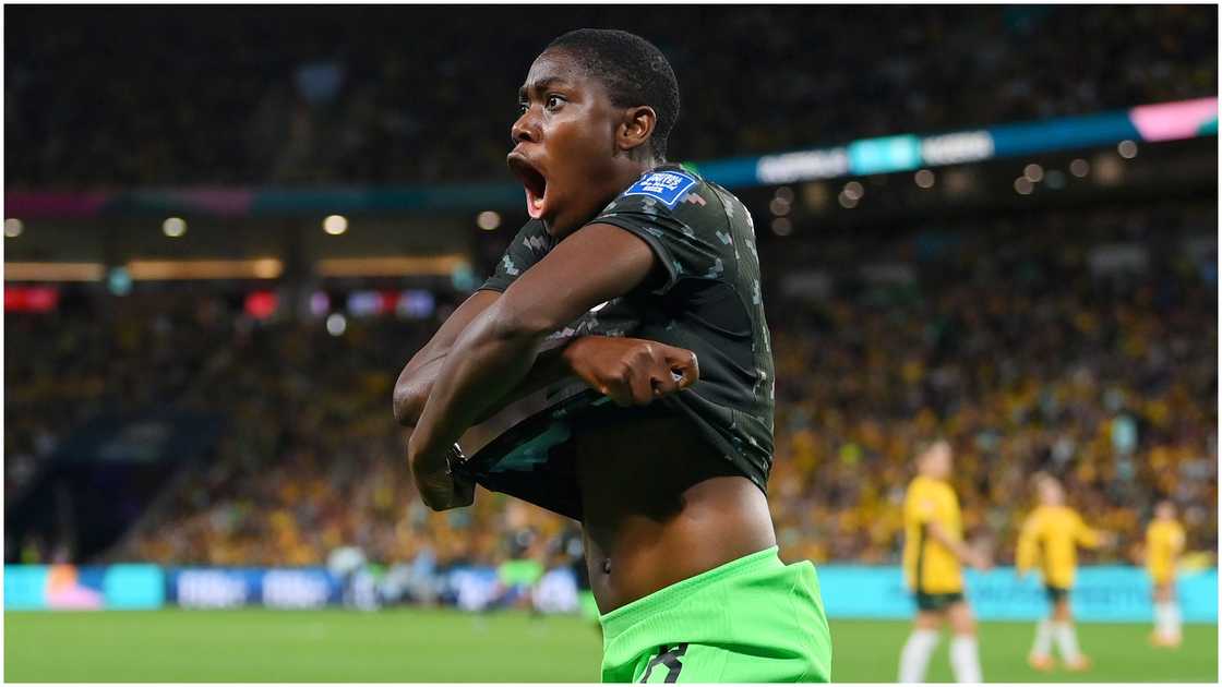 Asisat Oshoala, Nigeria, Australia, 2023 FIFA Women's World Cup. Asisat Oshoala, Nigeria, Australia, 2023 FIFA Women's World Cup.