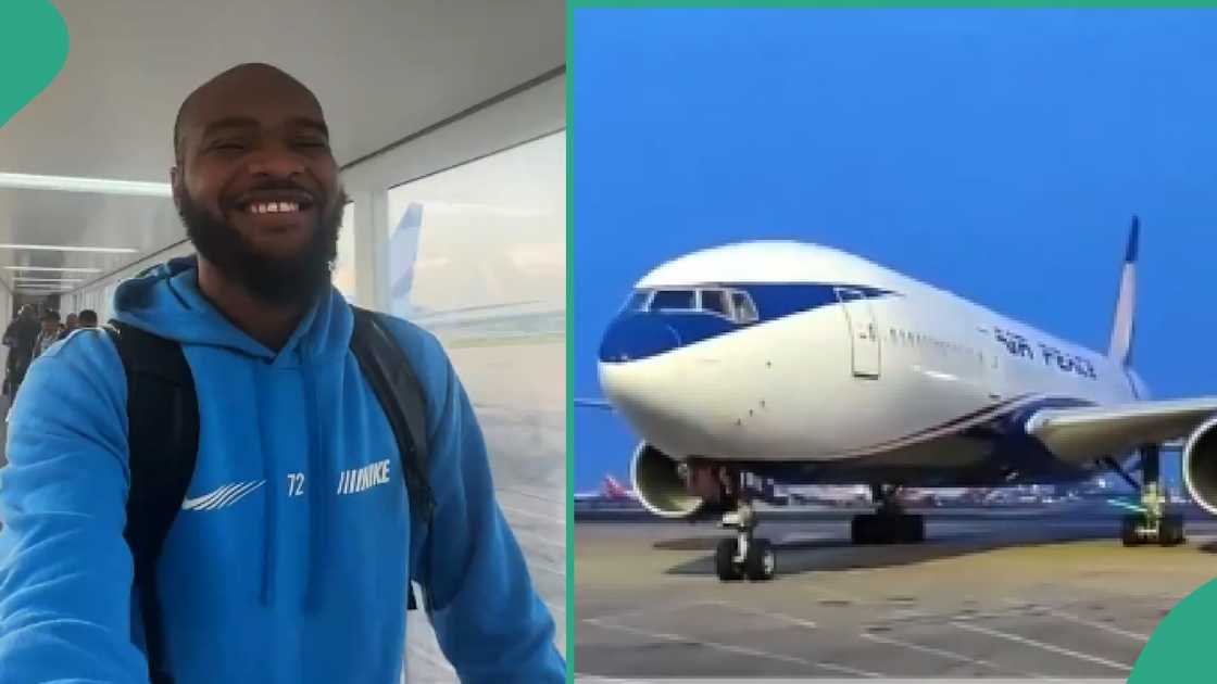 YouTuber, Tayo Aina shows food Air Peace served him.