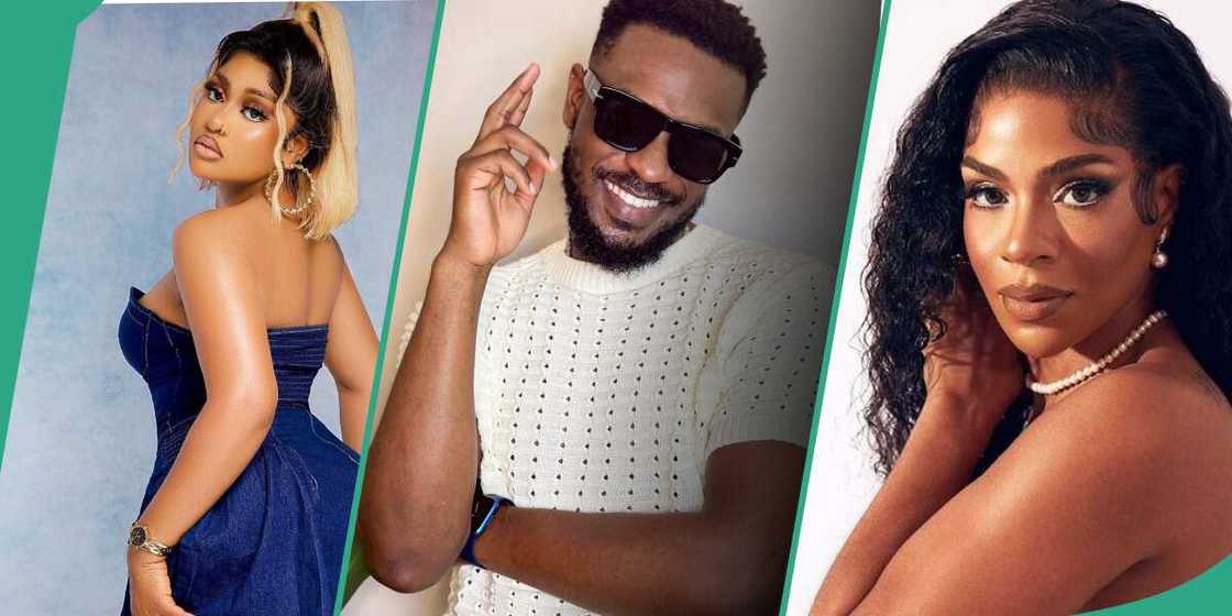 BBNaija's Phyna, Venita and Adekunle.