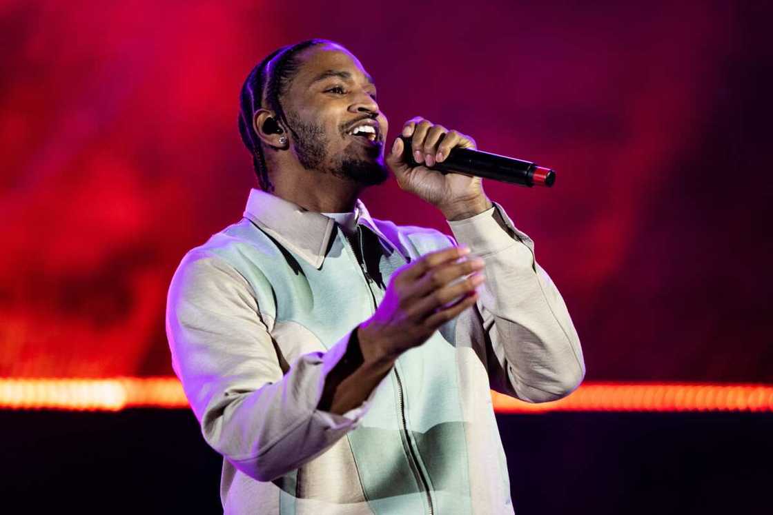 Rapper Trey Songz performs onstage during the 1st annual In My Feelz Festival presented by Umbrella MGMT at Banc of California Stadium in Los Angeles, California