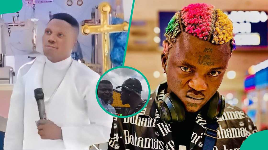White garment cleric reacts as Portable slaps pastor White garment cleric reacts as Portable slaps pastor