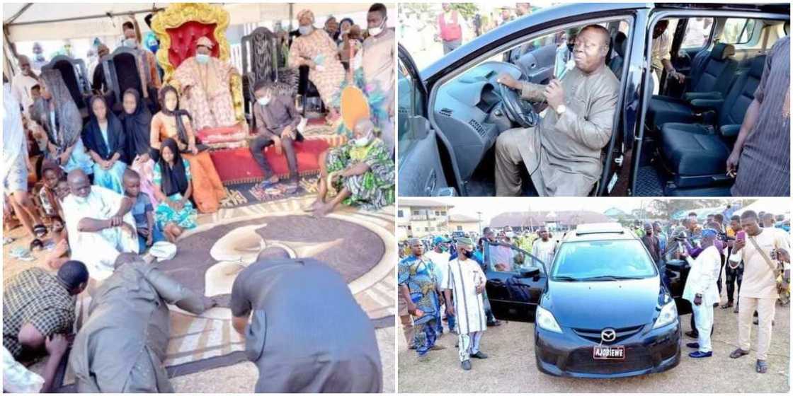 Alaafin of Oyo gifts car to popular praise singer Ajobiewe (photos) Alaafin of Oyo gifts car to popular praise singer Ajobiewe (photos)
