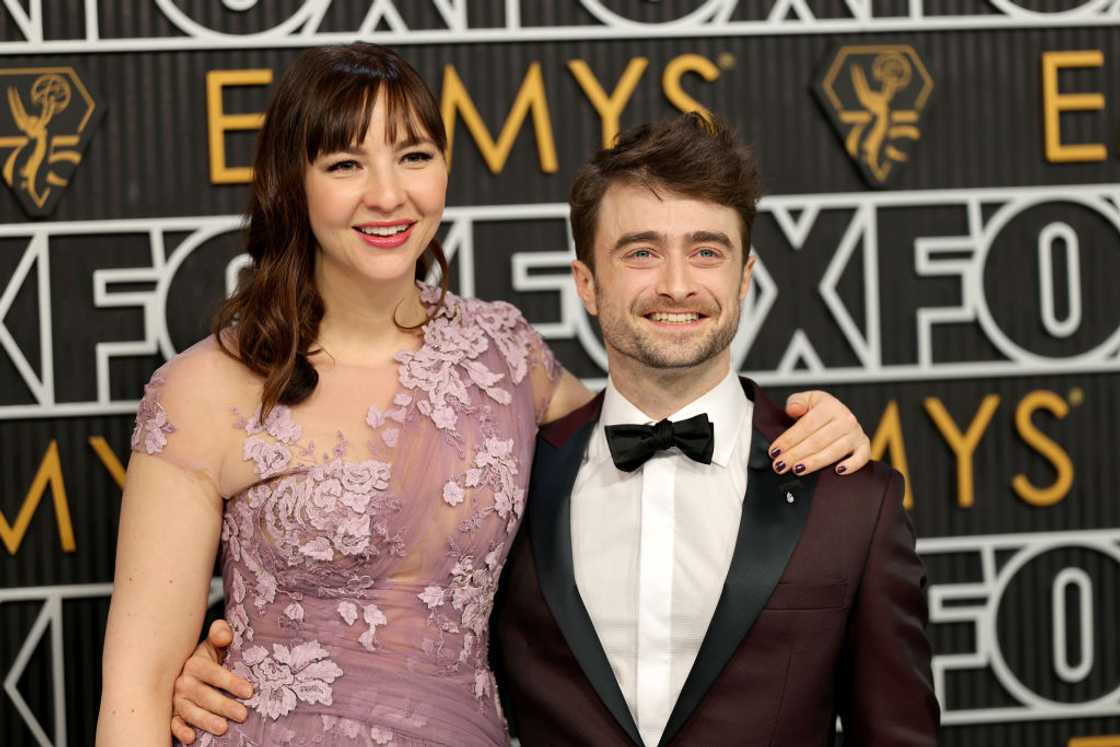 Erin Darke (L) and Daniel Radcliffe at the Emmy Awards at Peacock Theater Erin Darke (L) and Daniel Radcliffe at the Emmy Awards at Peacock Theater