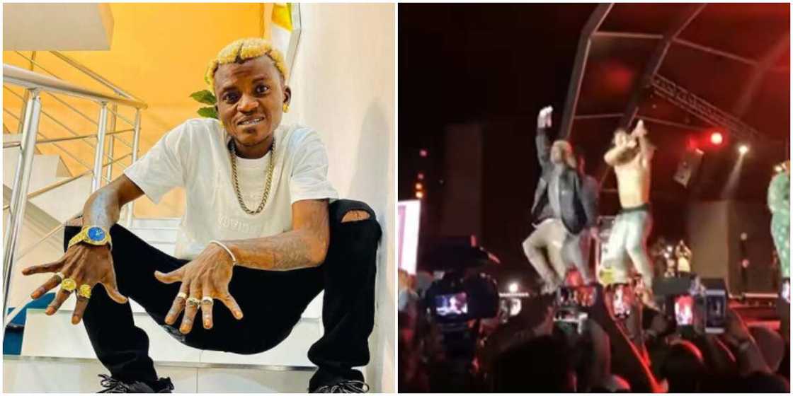 Portable joins Olamide on stage Portable joins Olamide on stage