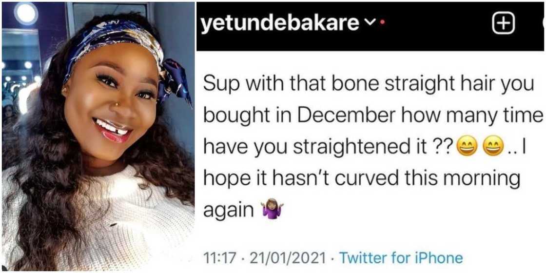 Actress Yetunde Bakare calls out popular vendors who sell fake bone straight hair Actress Yetunde Bakare calls out popular vendors who sell fake bone straight hair