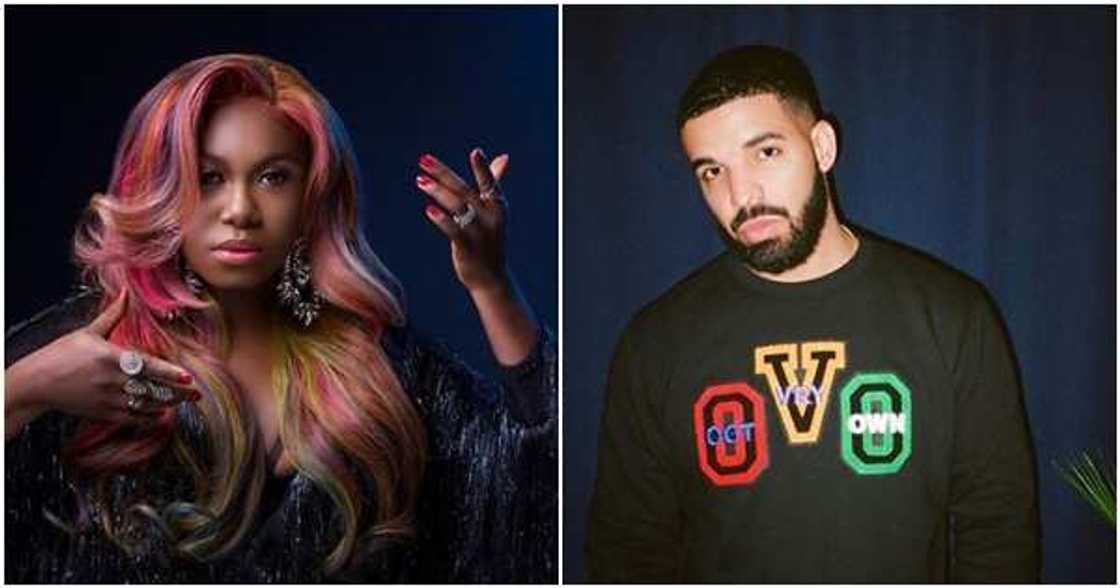 Canadian rapper Drake follows Niniola on Instagram, Teni reacts