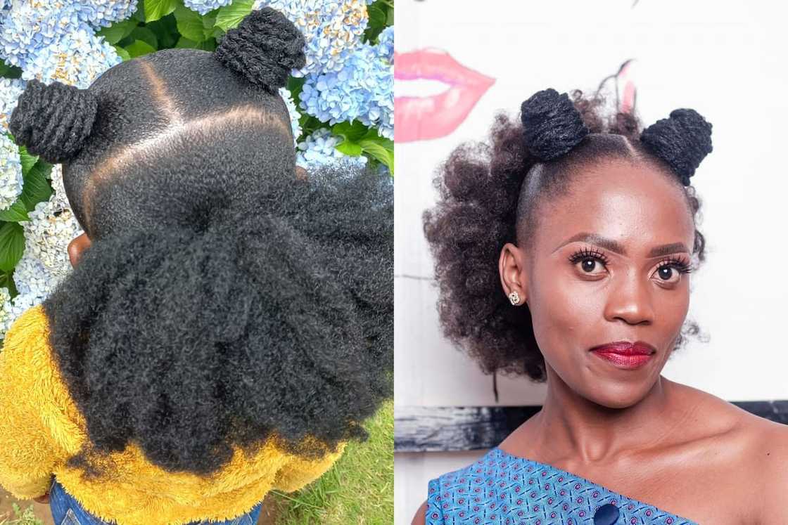 Half bantu knot style Half bantu knot style