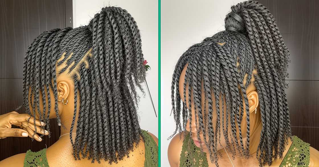 Mini twists styled with a high ponytail Mini twists styled with a high ponytail