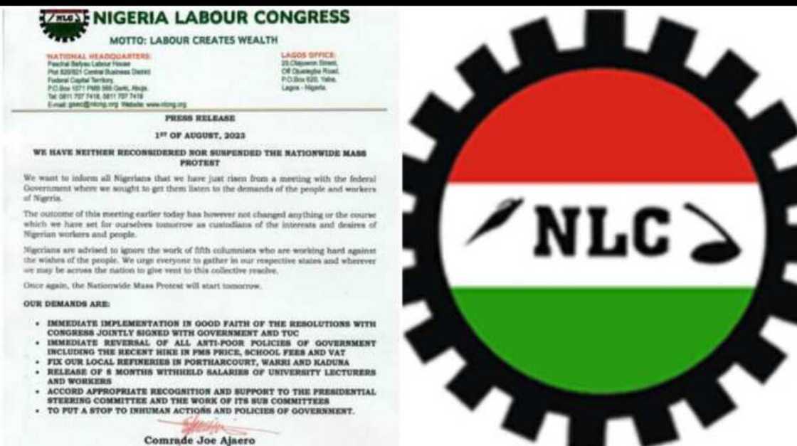 Kungiyar kwadago ta musanta dakatar da zanga-zanga Kungiyar kwadago ta musanta dakatar da zanga-zanga