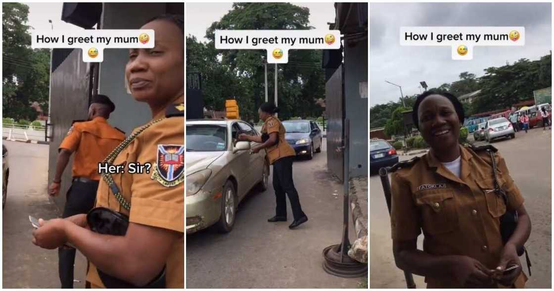 Man flaunts mum, University of Ibadan main gate, security woman Man flaunts mum, University of Ibadan main gate, security woman