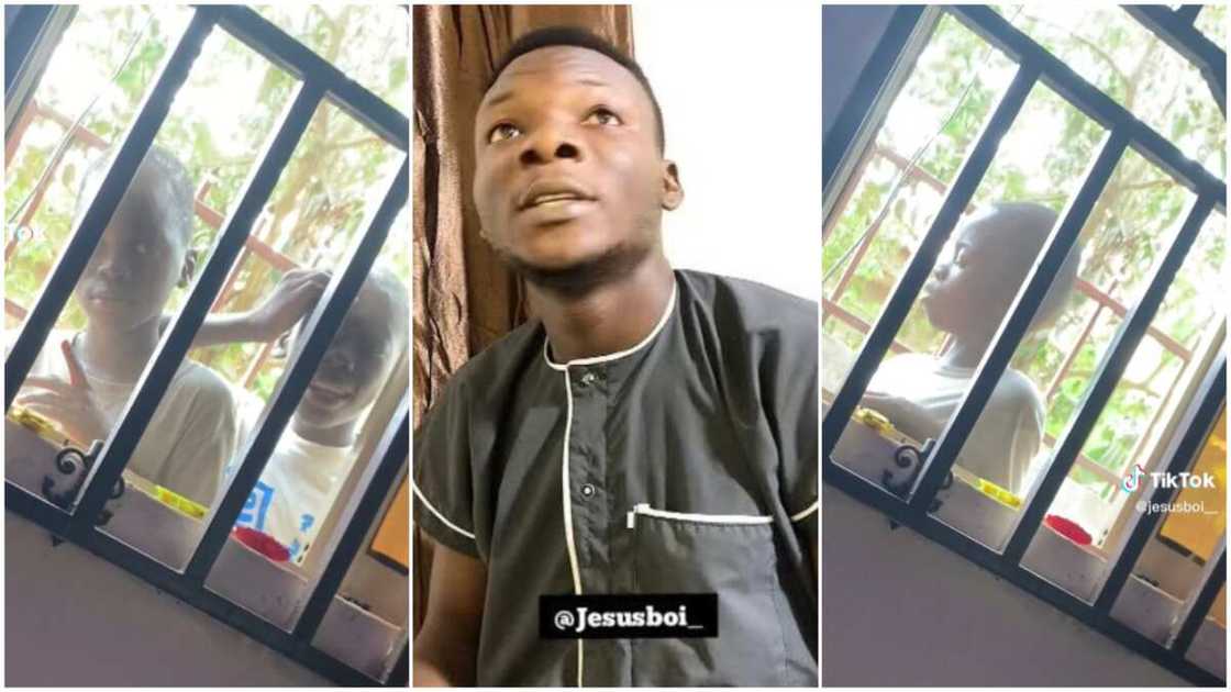 Kid prayed for man/boy expressed gratitude in video. Kid prayed for man/boy expressed gratitude in video.