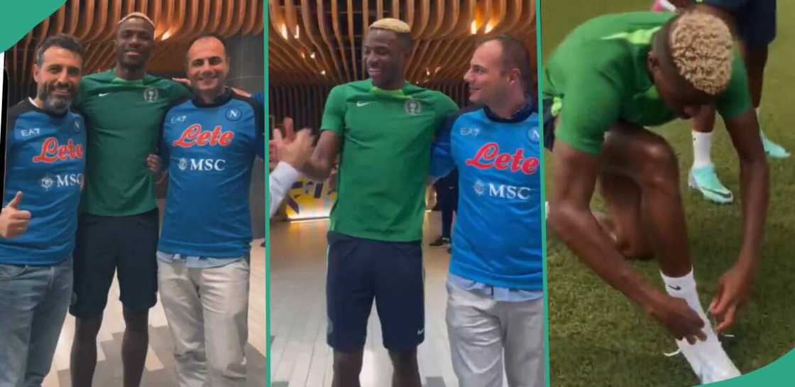 Victor Osimhen and Napoli fans. Victor Osimhen and Napoli fans.