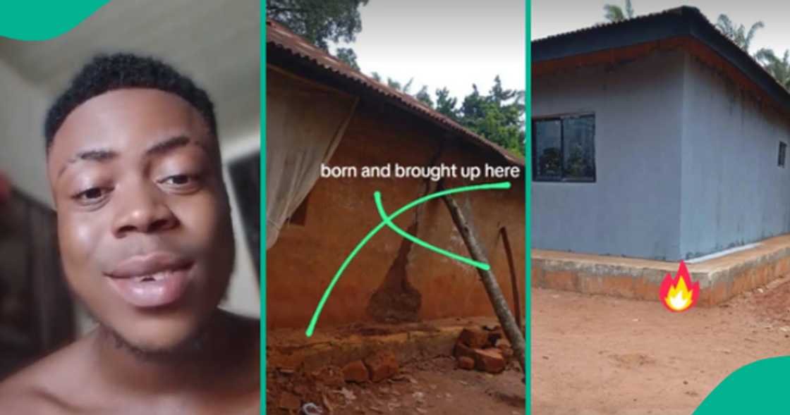 Man finally completes the house his late father started building in 2007.