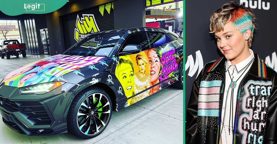 JoJo Siwa and her custom wrapped Lamborghini Urus
