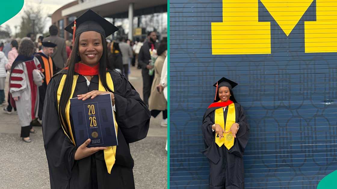 A lady who bagged a first-class degree from the University of Lagos earns a master’s degree in the US. A lady who bagged a first-class degree from the University of Lagos earns a master’s degree in the US.